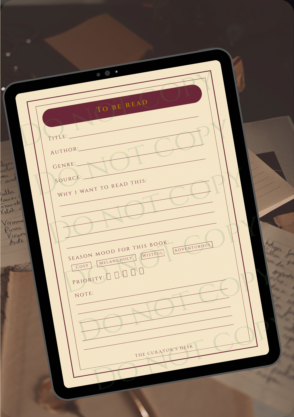 Autumn TBR Journal