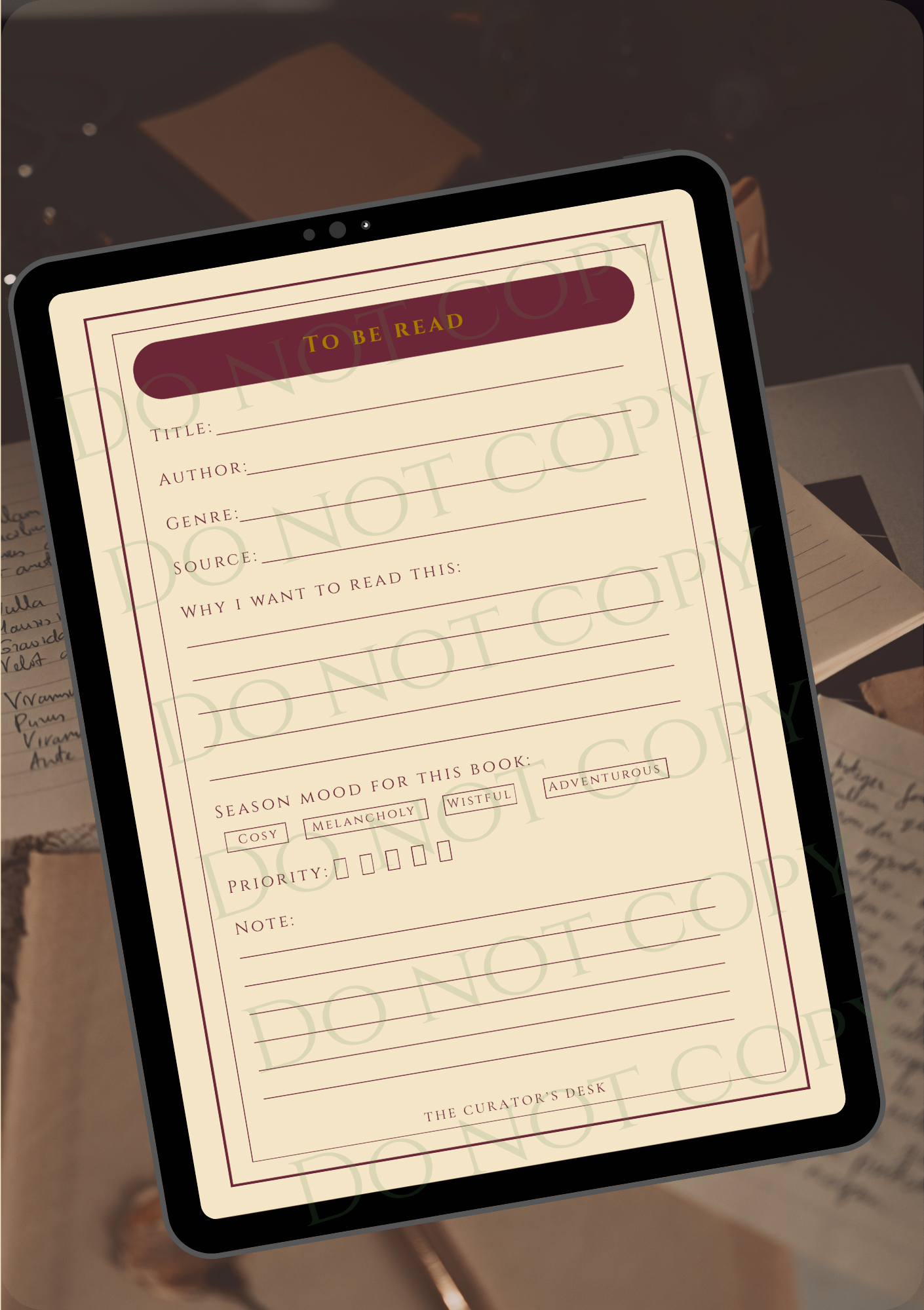 Autumn TBR Journal