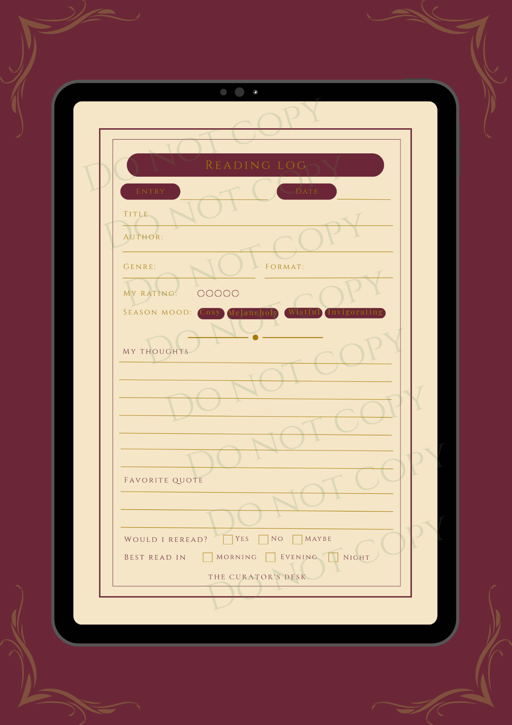 Autumn Scholar’s Reading Journal