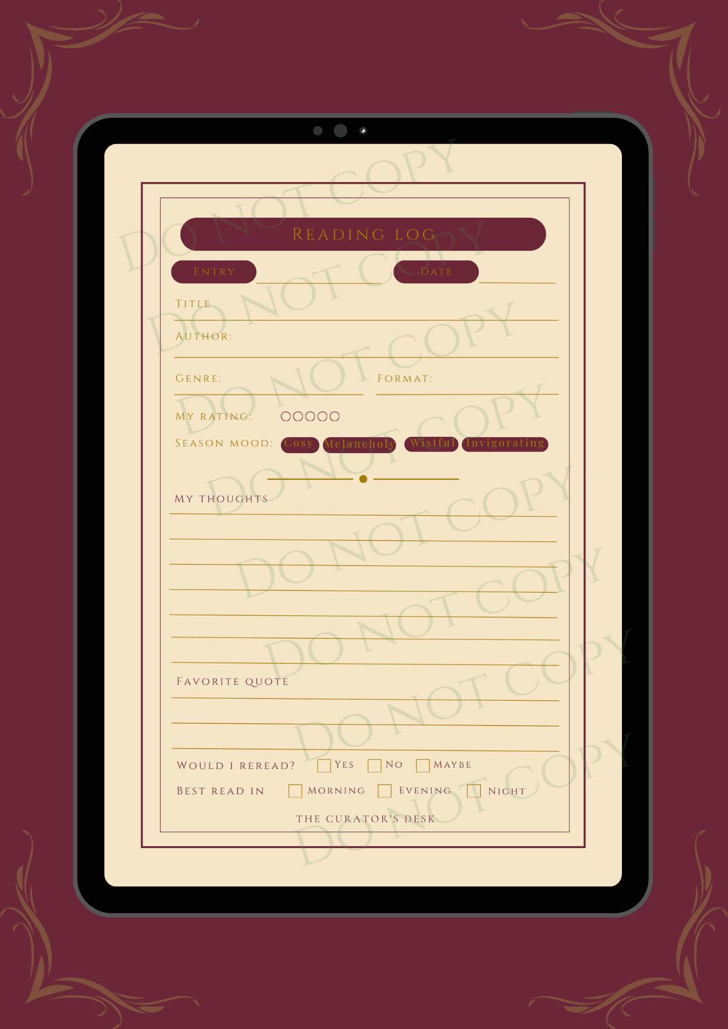 Autumn Scholar’s Reading Journal
