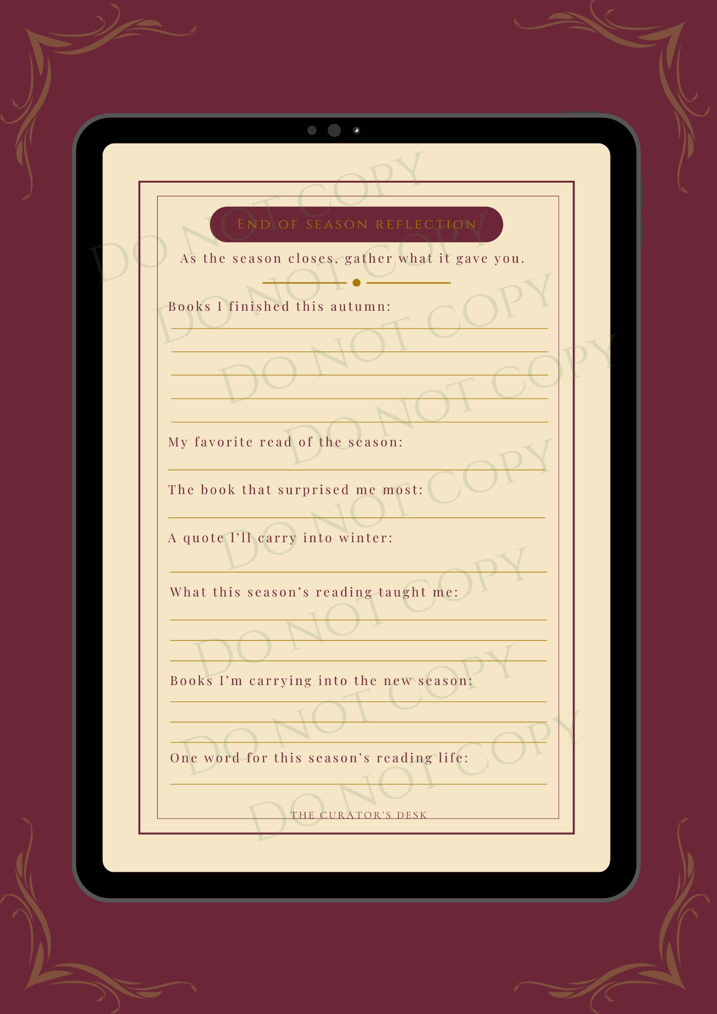 Autumn Scholar’s Reading Journal