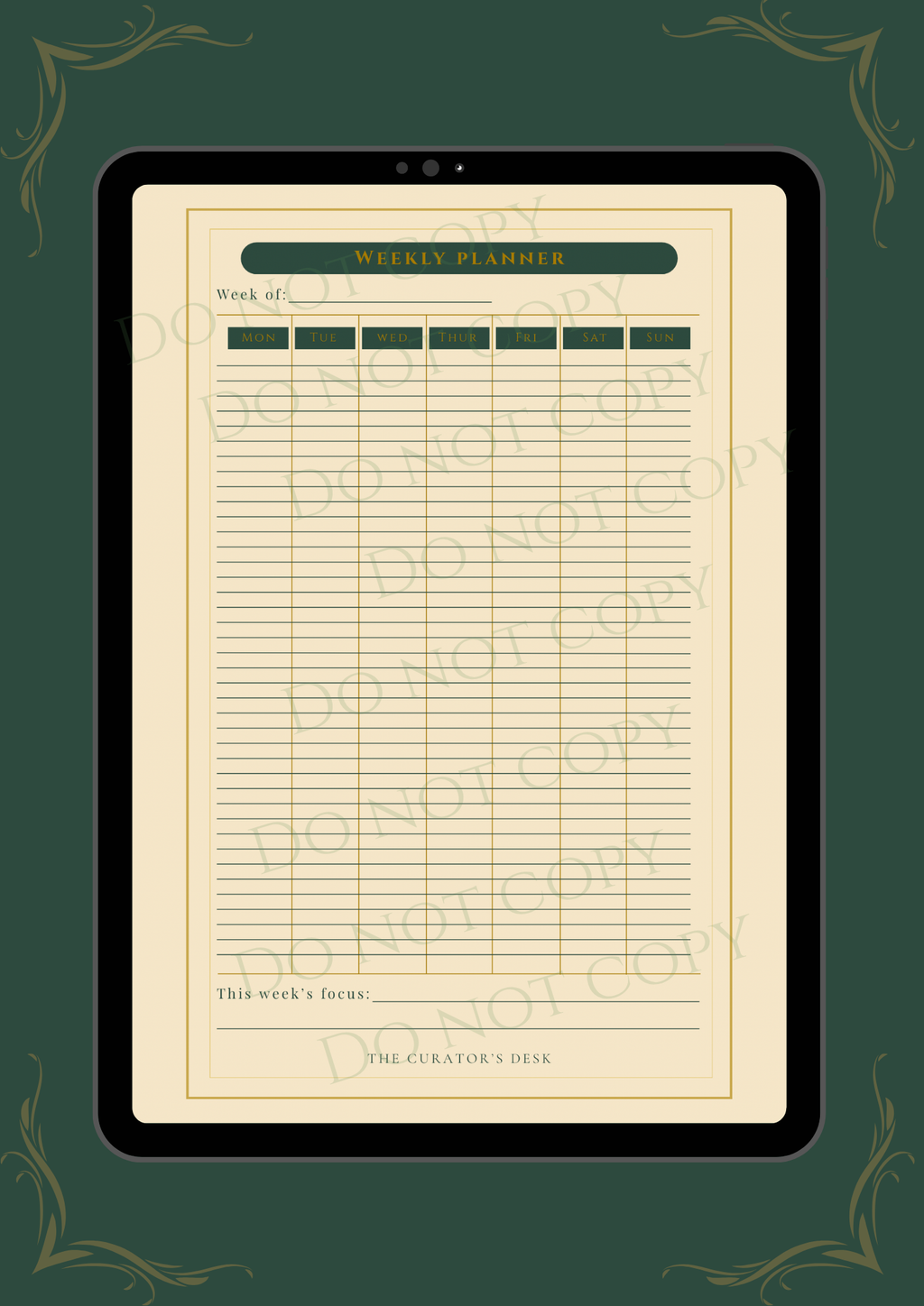 Scholar’s Weekly Planner