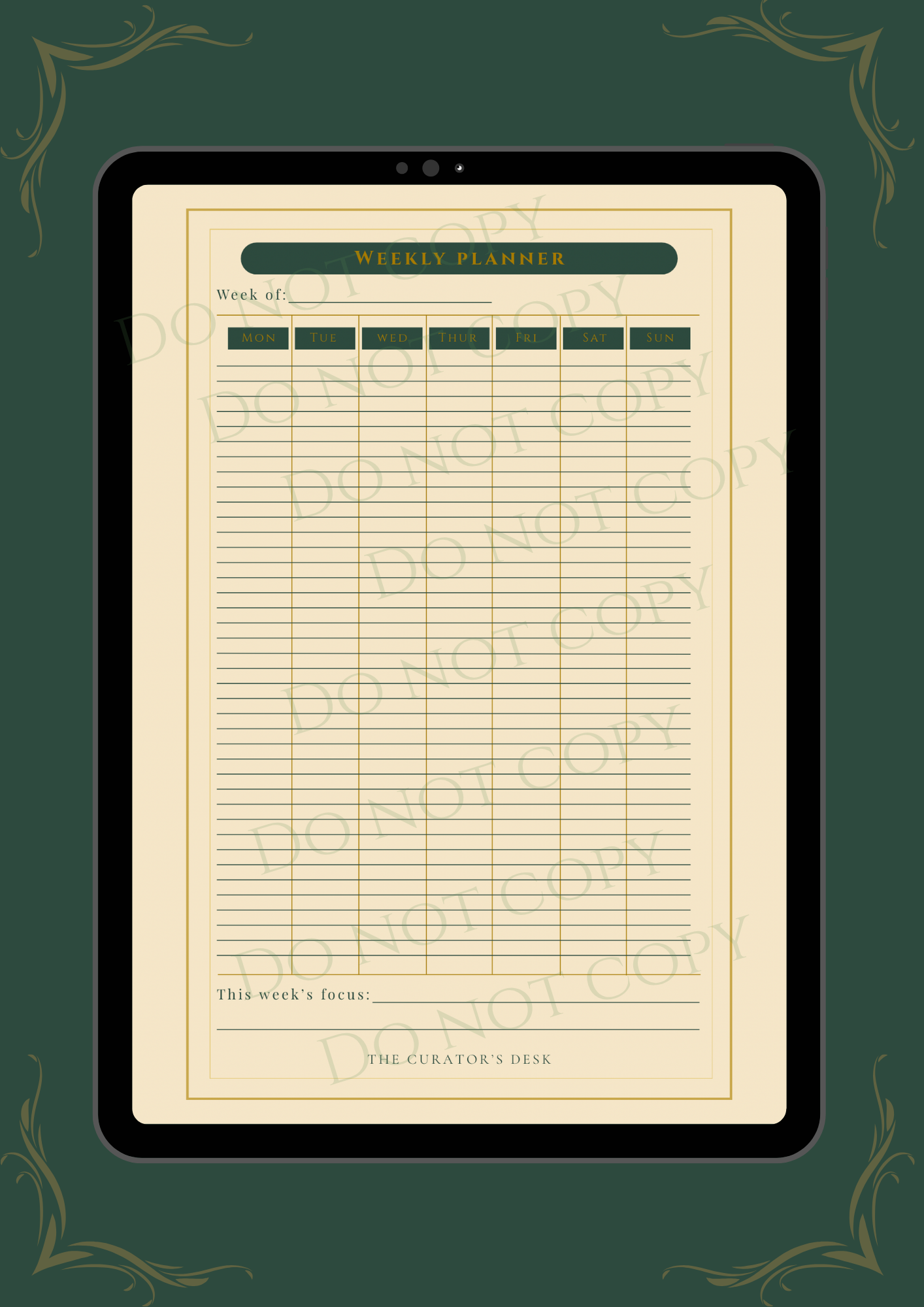 Scholar’s Weekly Planner