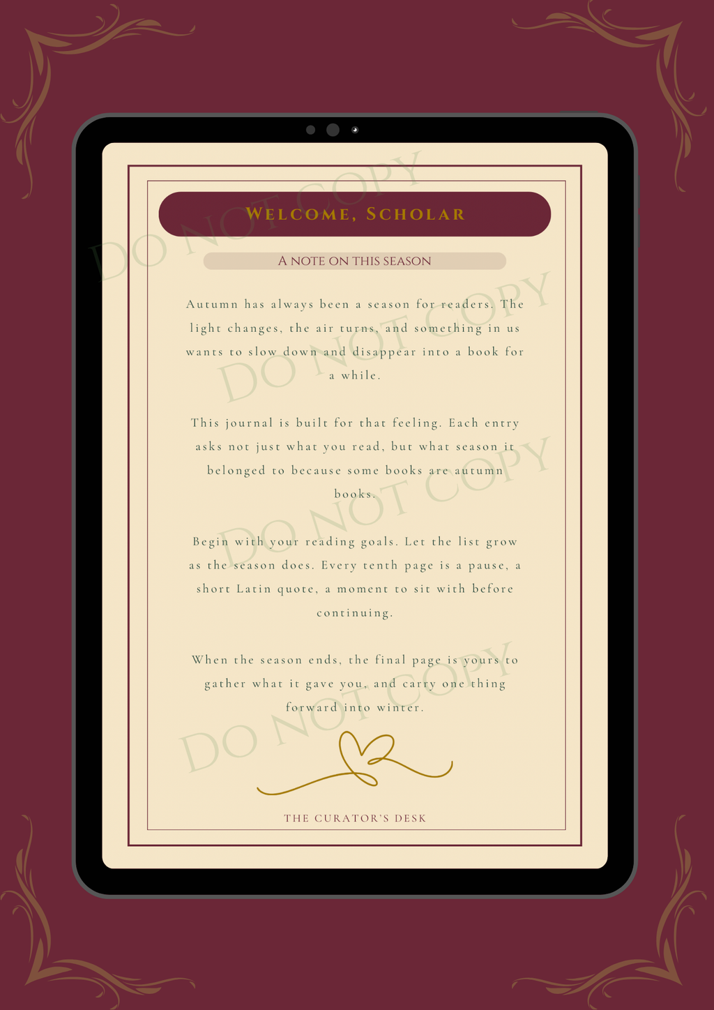 Autumn Scholar’s Reading Journal