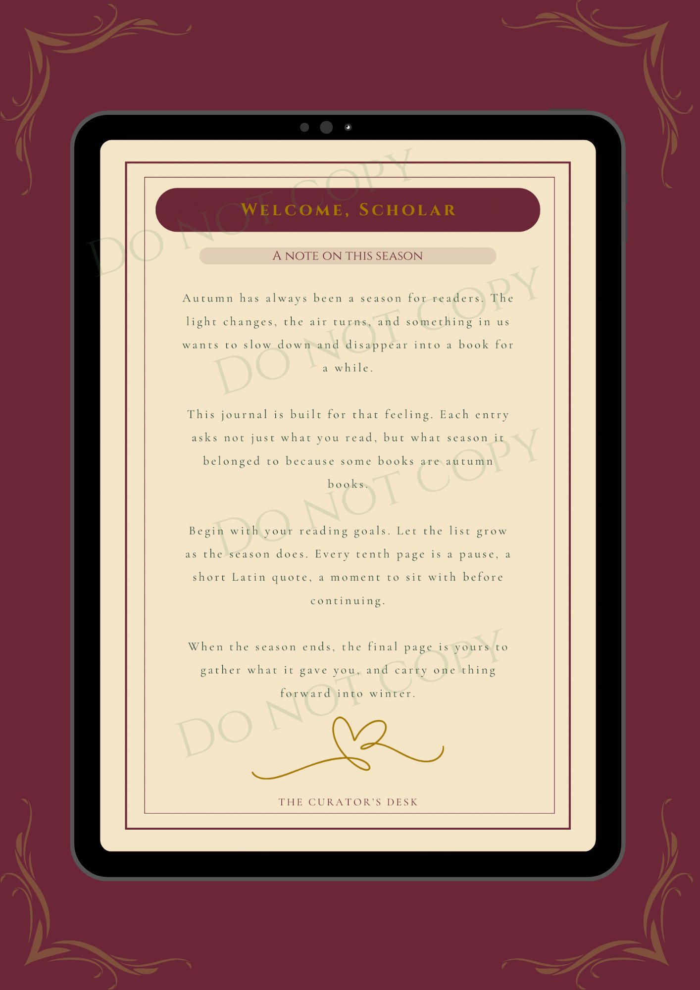 Autumn Scholar’s Reading Journal