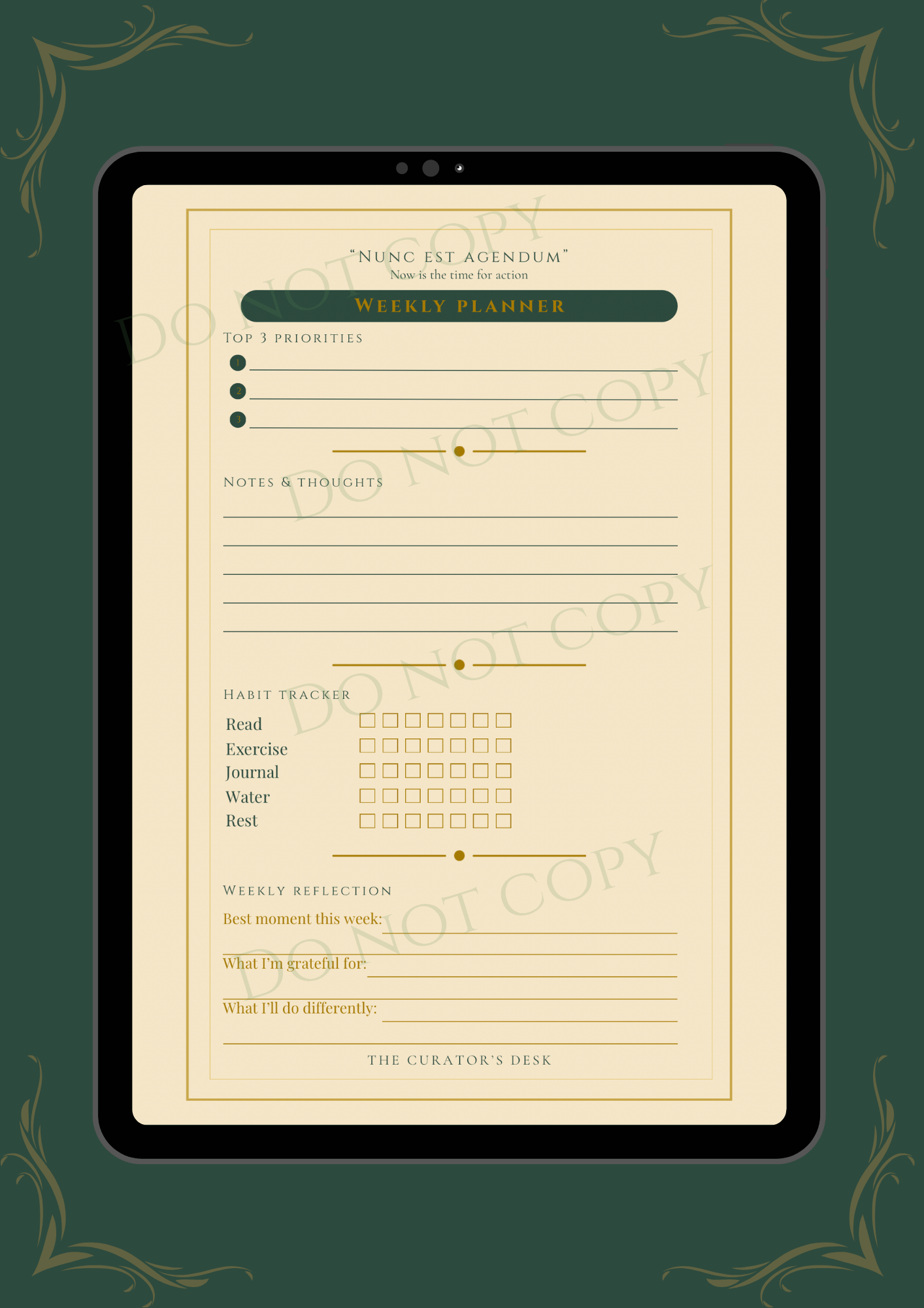 Scholar’s Weekly Planner