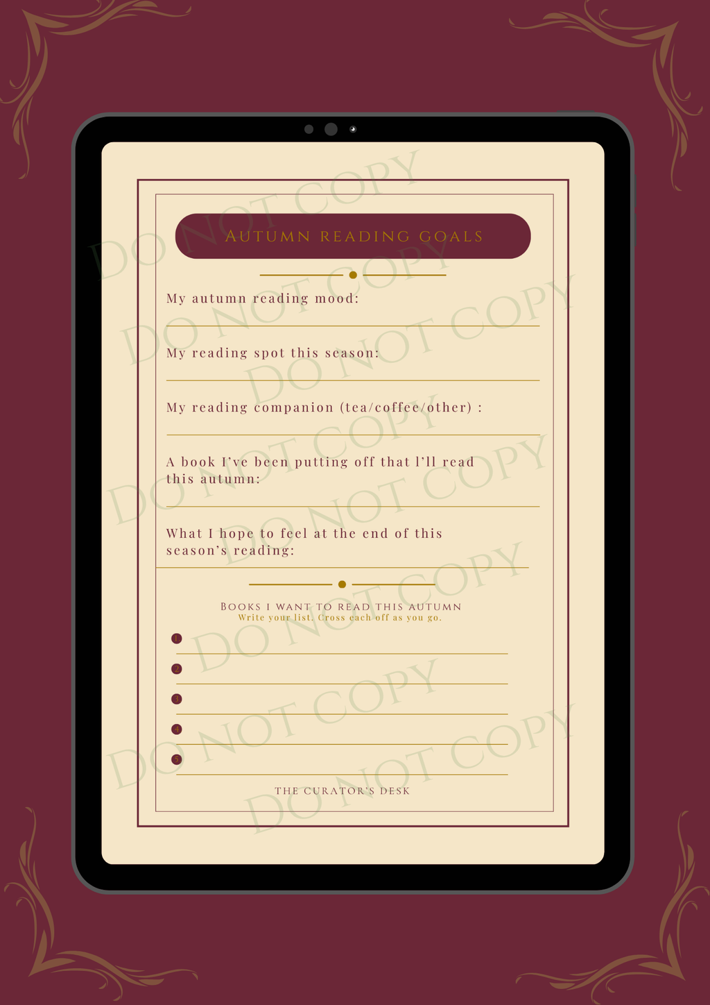 Autumn Scholar’s Reading Journal