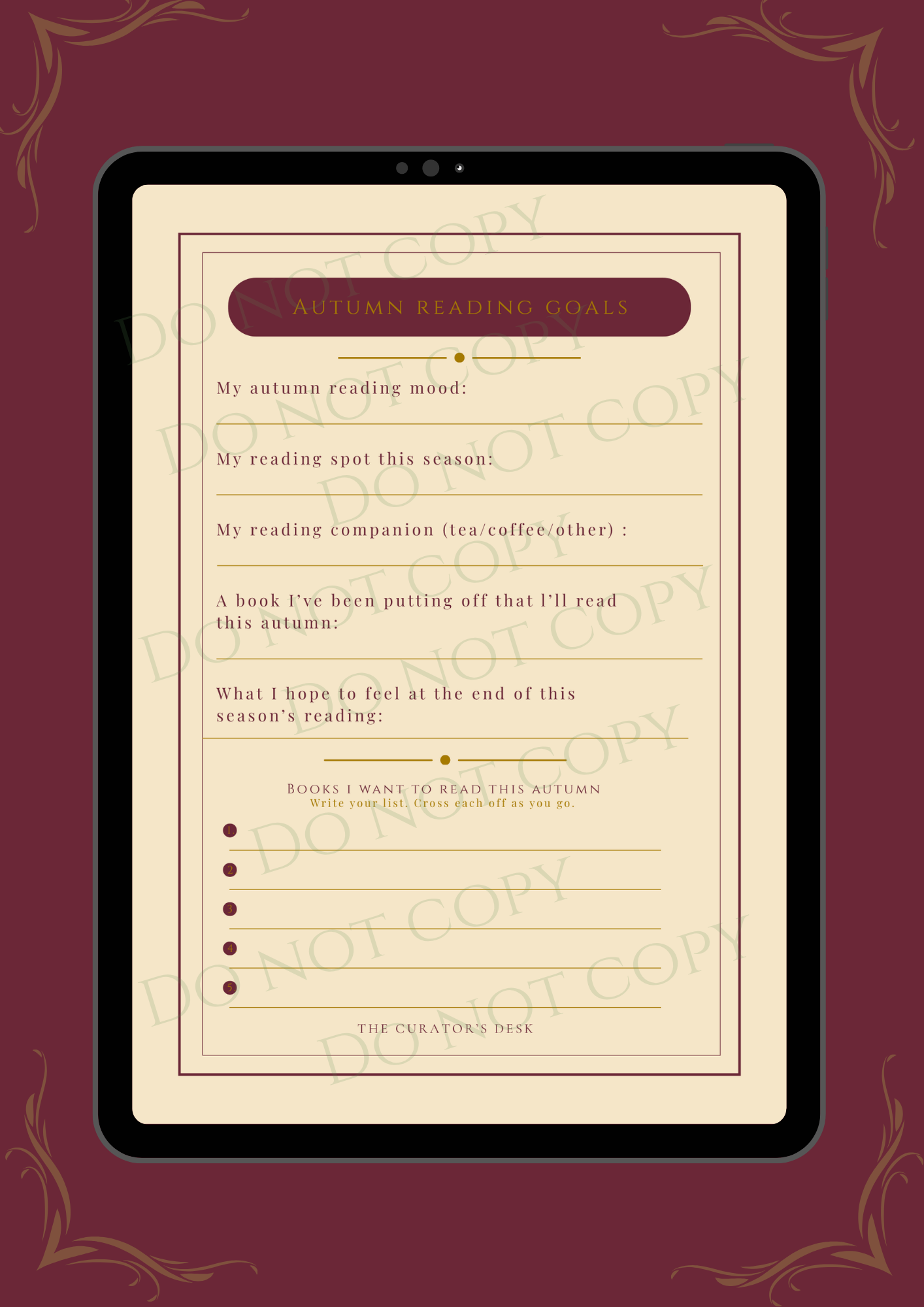 Autumn Scholar’s Reading Journal
